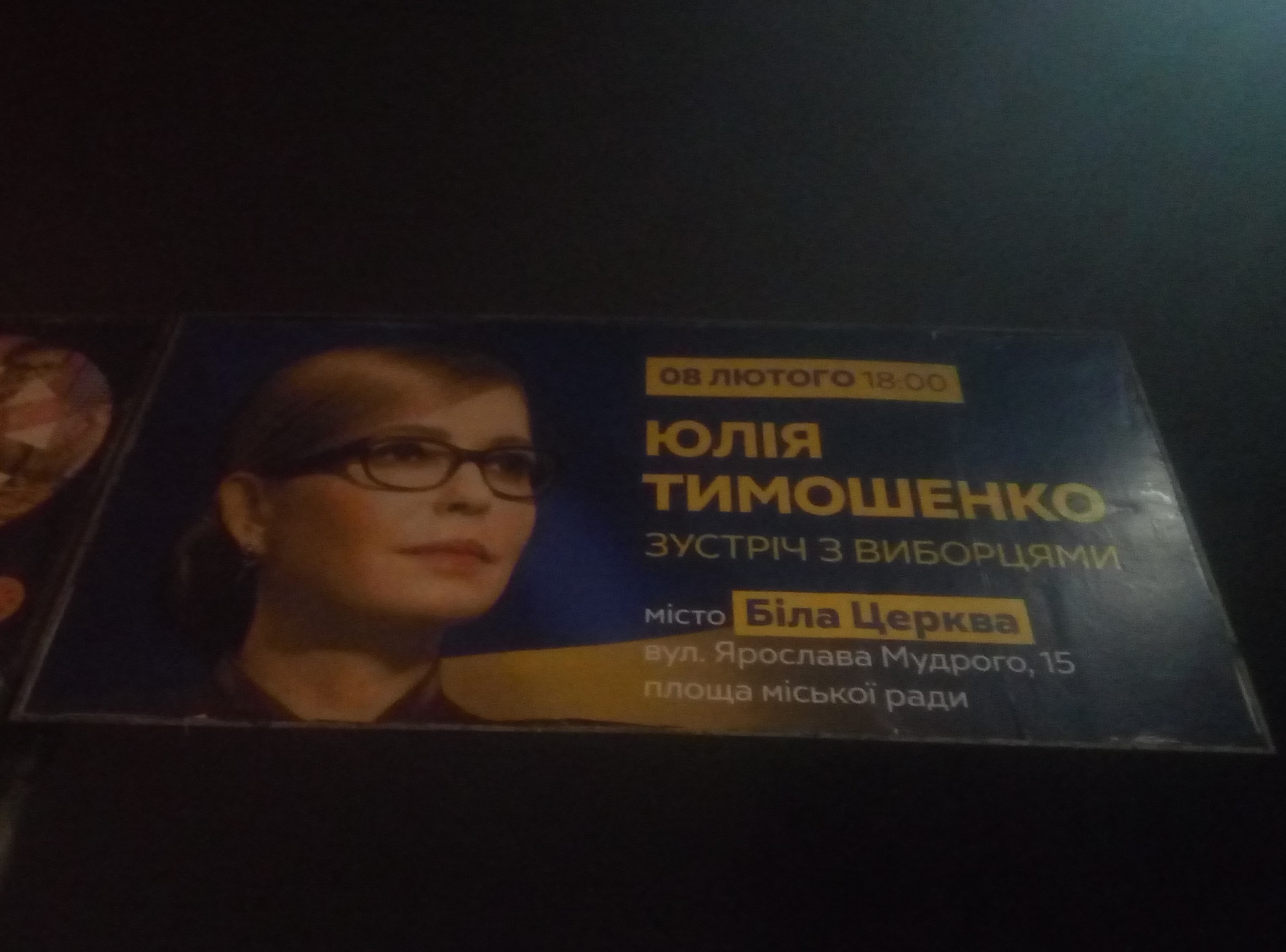 09 02 19 vizyt Tymoshenko BC bilbord Kyivska oblast